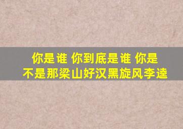 你是谁 你到底是谁 你是不是那梁山好汉黑旋风李逵